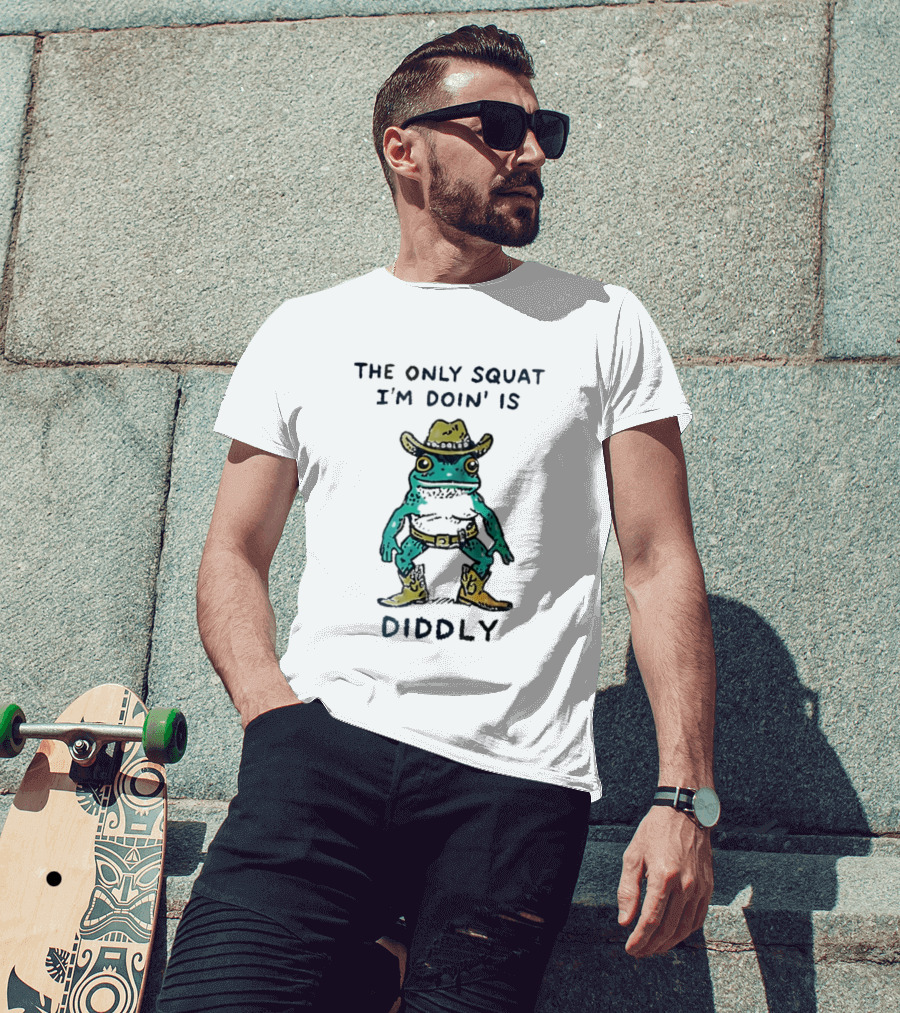 Frog Cowboy The Only Squat I'm Doin Is Diddly Western Aesthetic T-Shirt