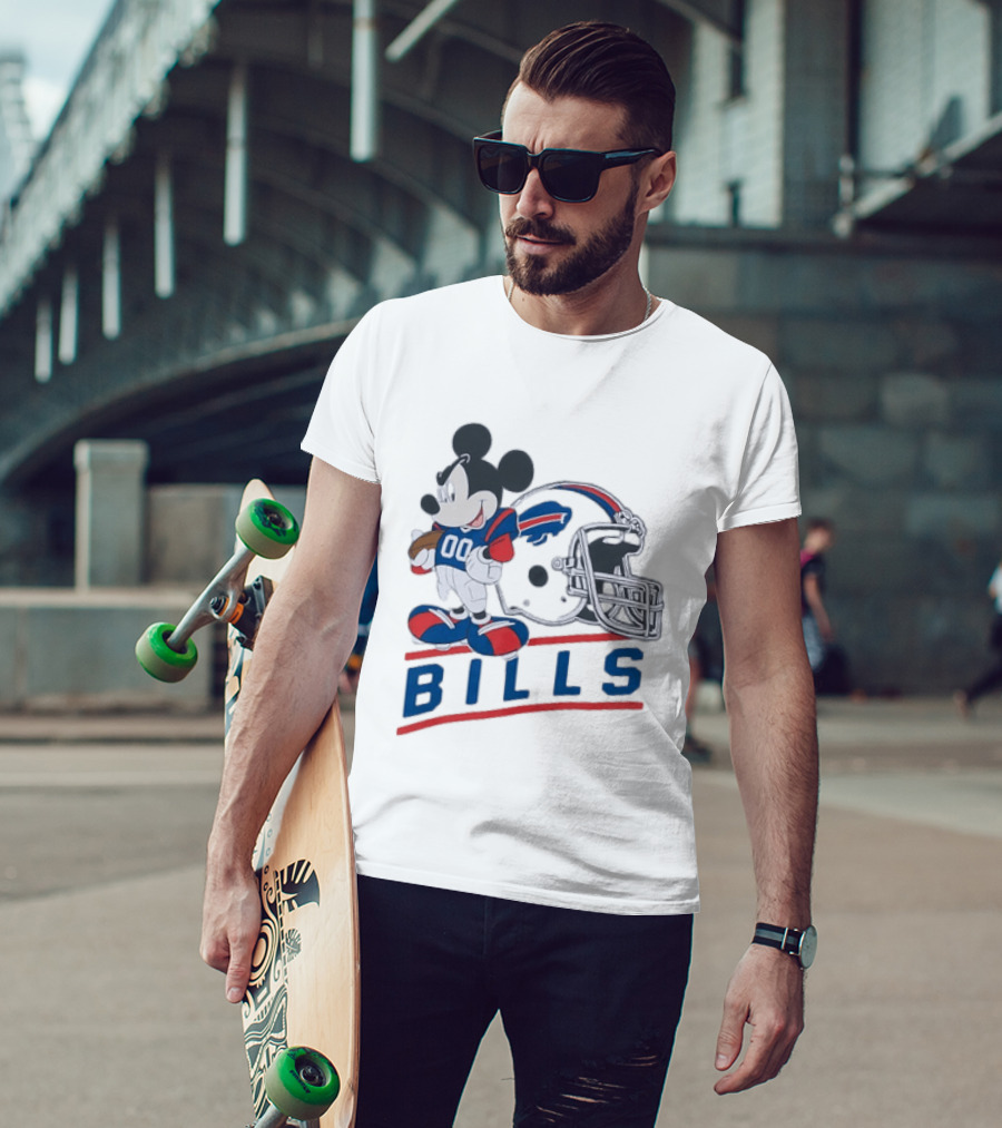 Mickey Mouse Buffalo Bills 00 Jersey Football Helmet T-Shirt