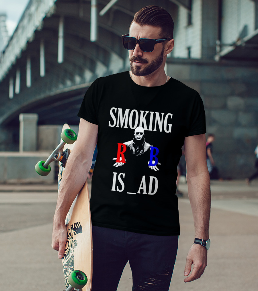SMOKING IS BAD Morpheus Red Blue Pill The Matrix T-Shirt