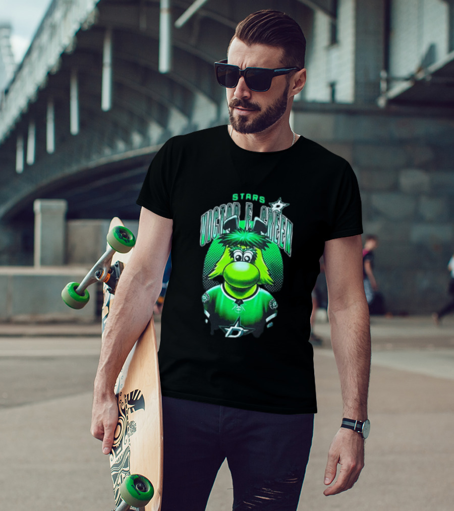 Dallas Stars Victor E Green Mascot NHL Fan Gear T-Shirt