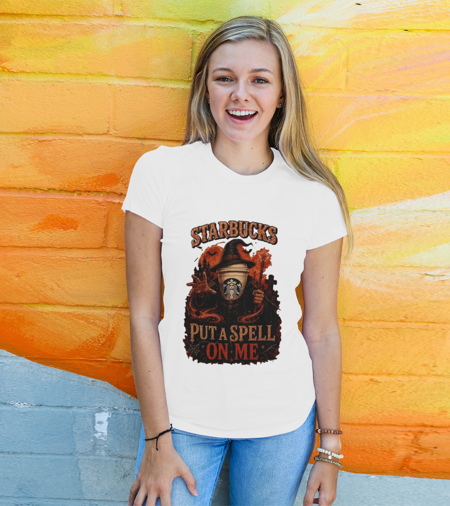 Starbucks Halloween Witch Put A Spell On Me Coffee Magic T-Shirt