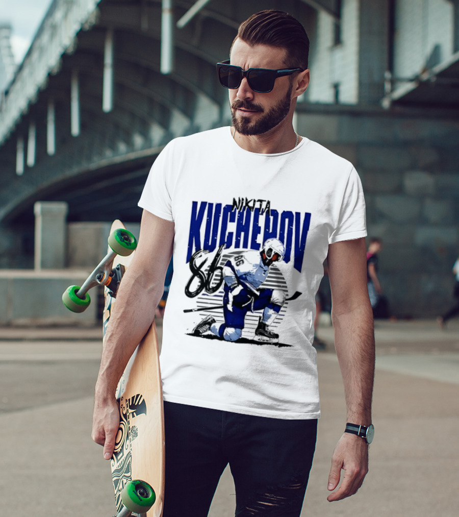 Nikita Kucherov 86 Tampa Bay Lightning Hockey Celebration T-Shirt