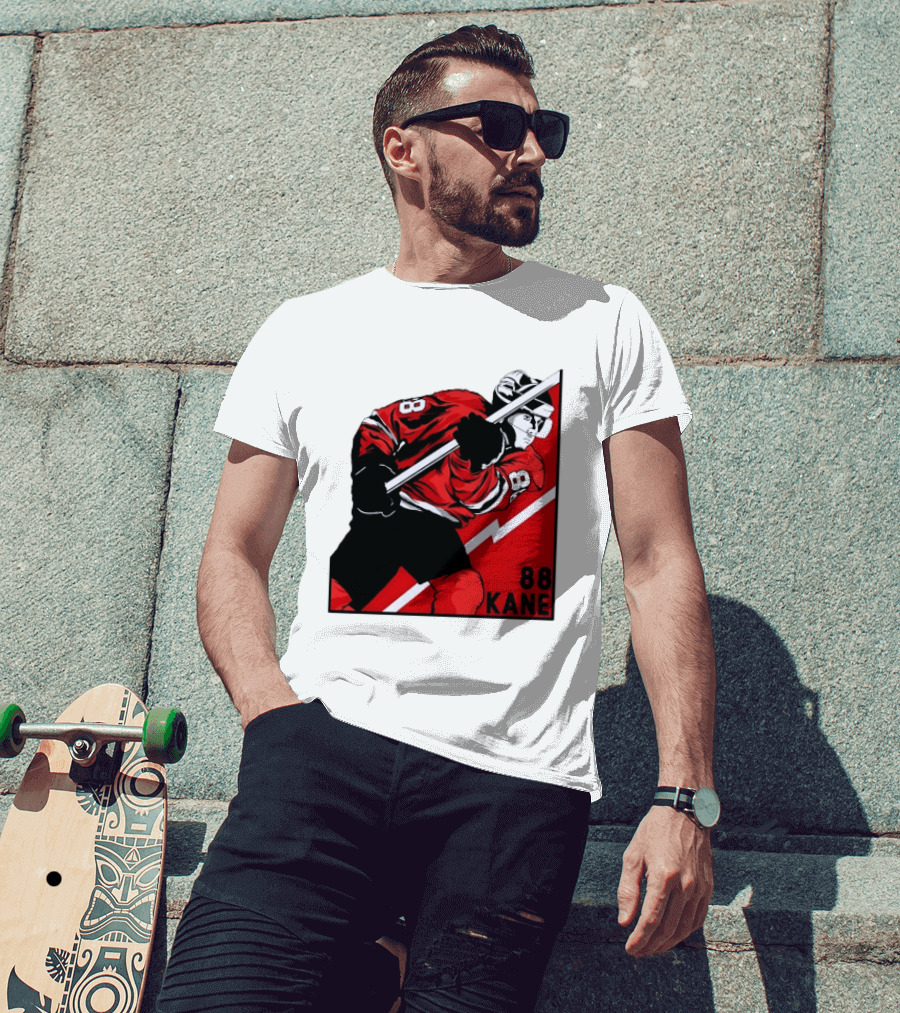 Patrick Kane 88 Chicago Blackhawks Ice Hockey Player Action T-Shirt