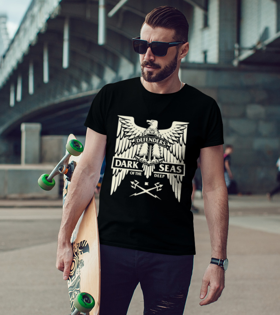Dark Seas Defenders Of The Deep Homeland Stock LS Black T-Shirt