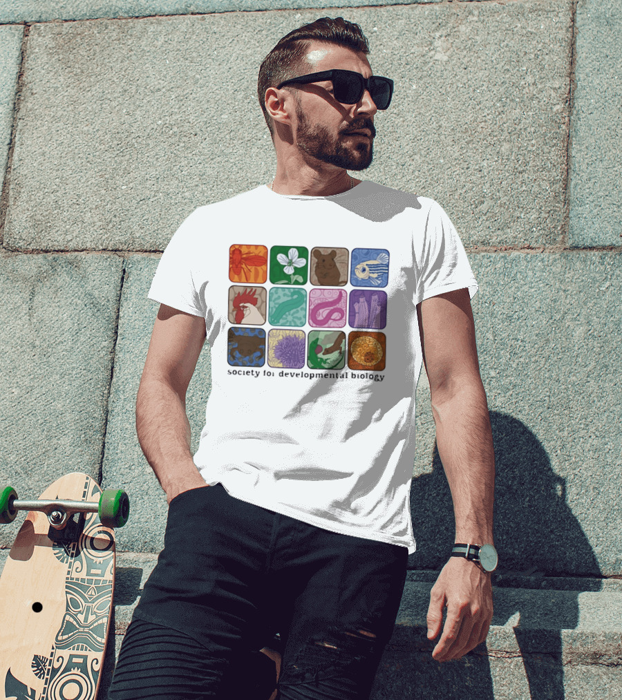 Society For Developmental Biology Organism Insect Flower Rodent Fish Chicken Worm Frog Cells T-Shirt