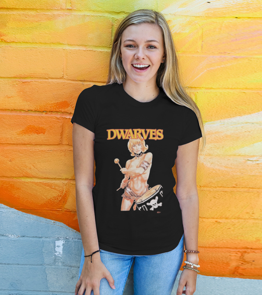 Dwarves Drummer Girl Fantasy T-Shirt