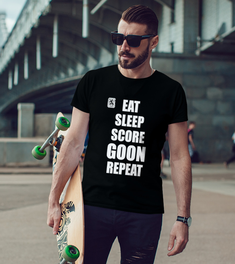 TSV 1860 Munich Eat Sleep Score Goon Repeat Football Fan T-Shirt