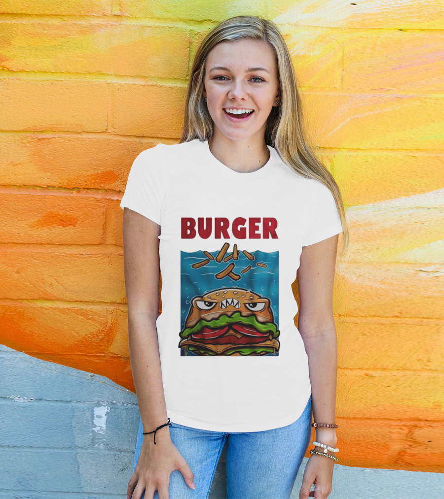 Angry Burger With Fries Burger T-Shirt