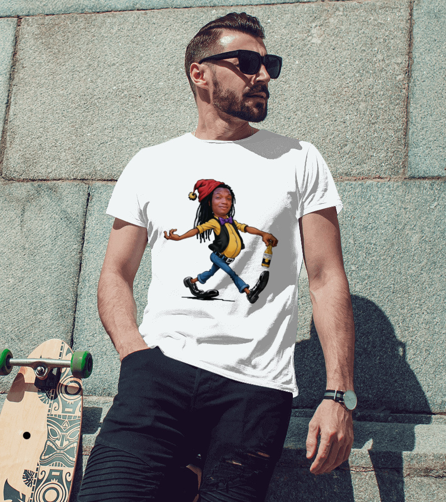 Caricature Man With Dreadlocks Holding Corona Extra Beer T-Shirt