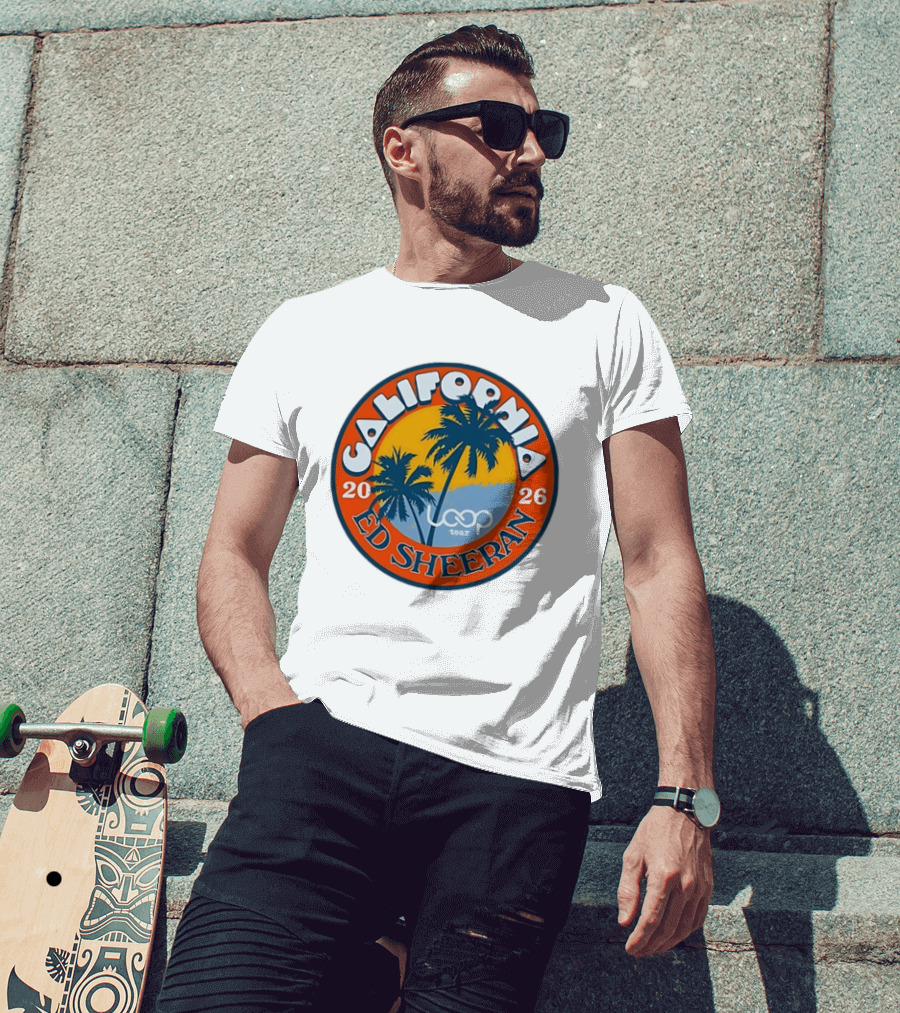 California 2026 Ed Sheeran Loop Tour Palm Trees Circle T-Shirt