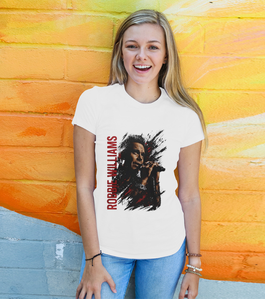 Robbie Williams Pop Star Singer Microphone Performance T-Shirt
