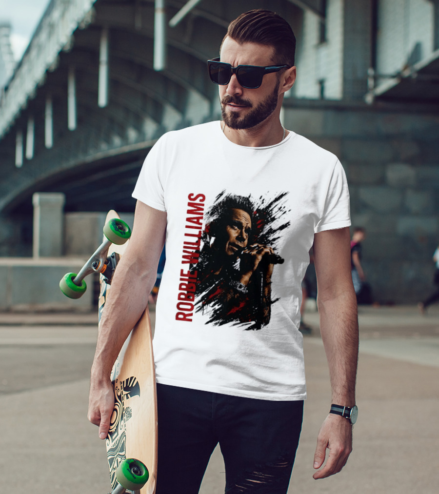 Robbie Williams Pop Star Singer Microphone Performance T-Shirt