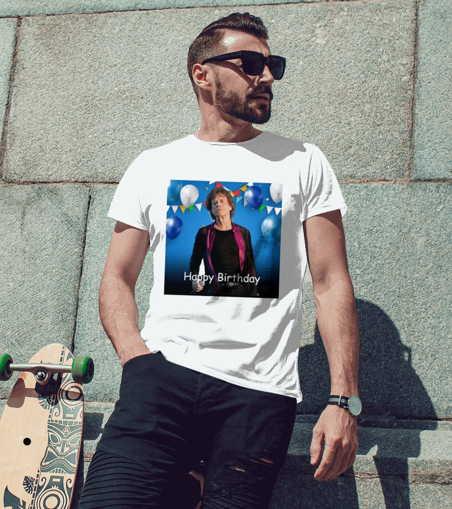 Happy Birthday Sir Mick Jagger Balloons And Banners Celebration T-Shirt