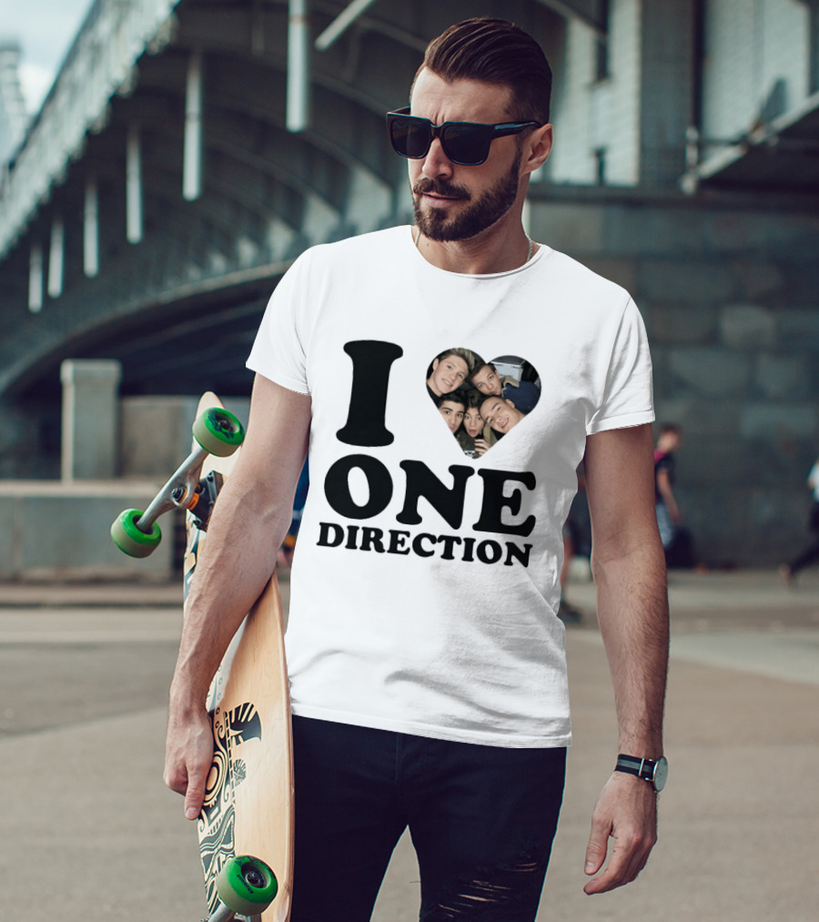 I Love One Direction Heart Niall Horan Band Photo T-Shirt