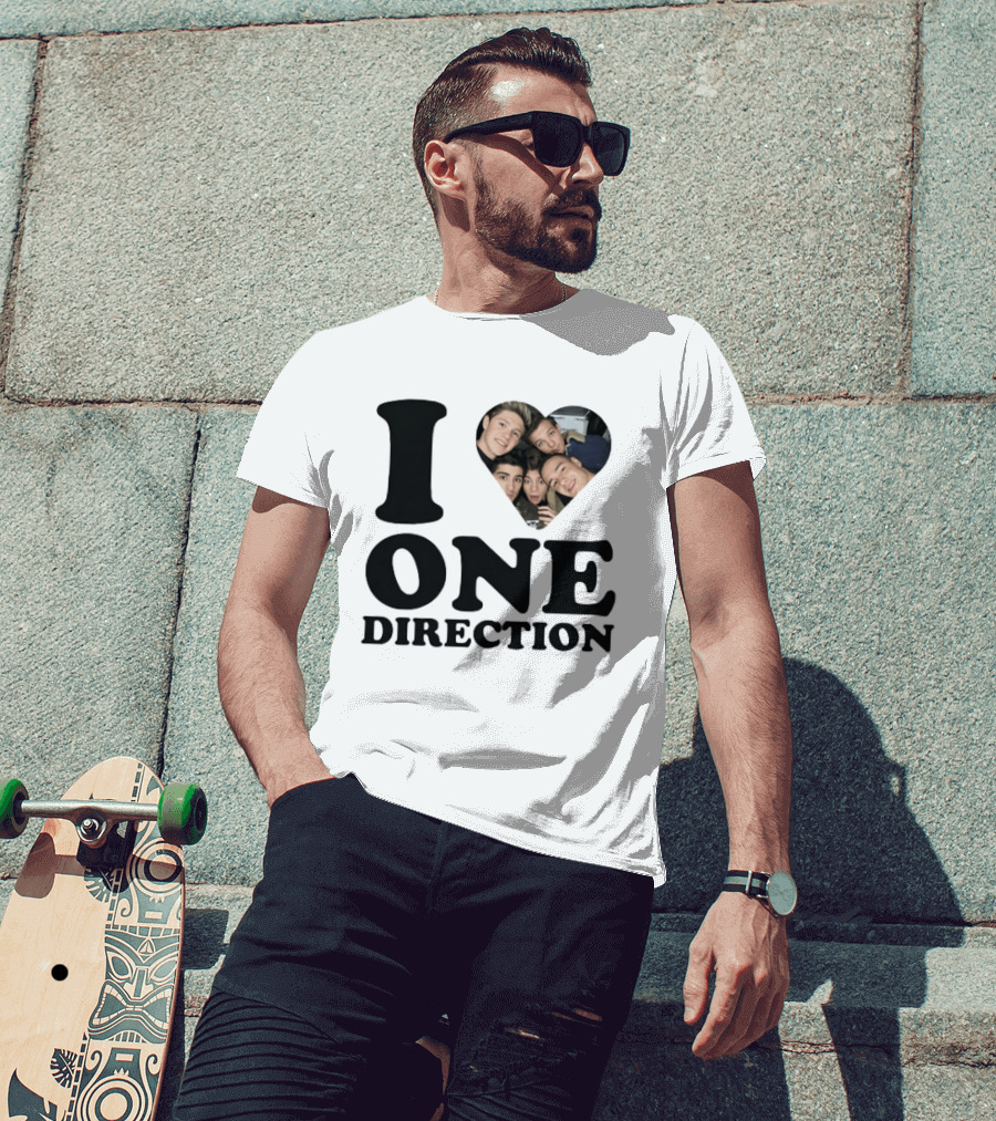 I Love One Direction Heart Niall Horan Band Photo T-Shirt