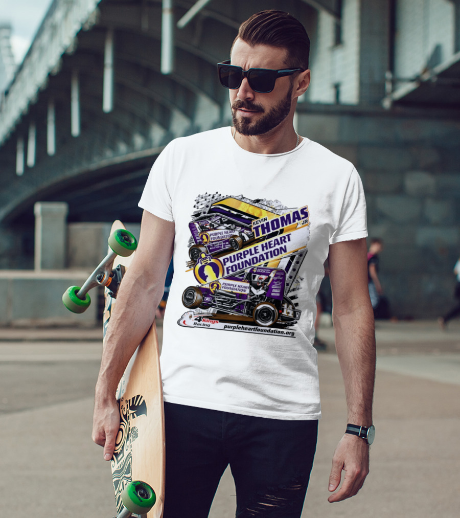 Kevin Thomas Jr Purple Heart Foundation Sprint Car 4 Kings Racing T-Shirt