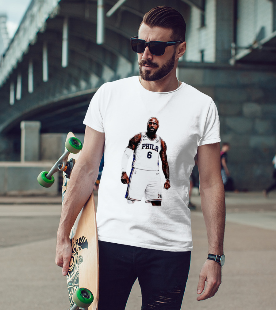 LeBron James Philadelphia 76ers Number 6 NBA Jersey T-Shirt