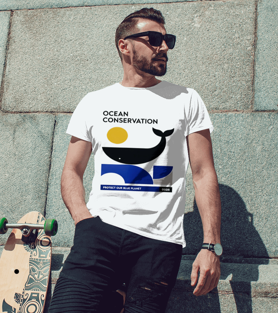 Ocean Conservation Whale Graphic Protect Our Blue Planet T-Shirt