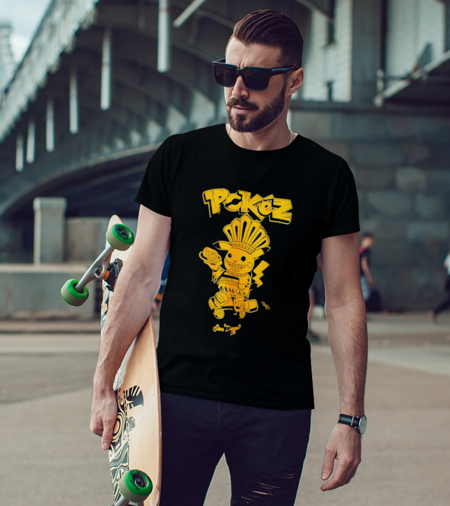 Pikachu Pokez San Diego Skateboard Taco Fun T-Shirt