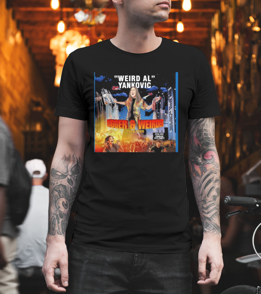 Weird Al Yankovic Bigger & Weirder 2026 Tour Special Guest Puddles Pity Party T-Shirt