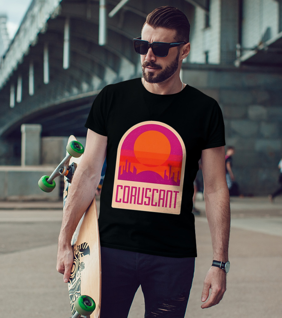 Coruscant Cityscape Star Wars Sci Fi Sunset Scene T-Shirt