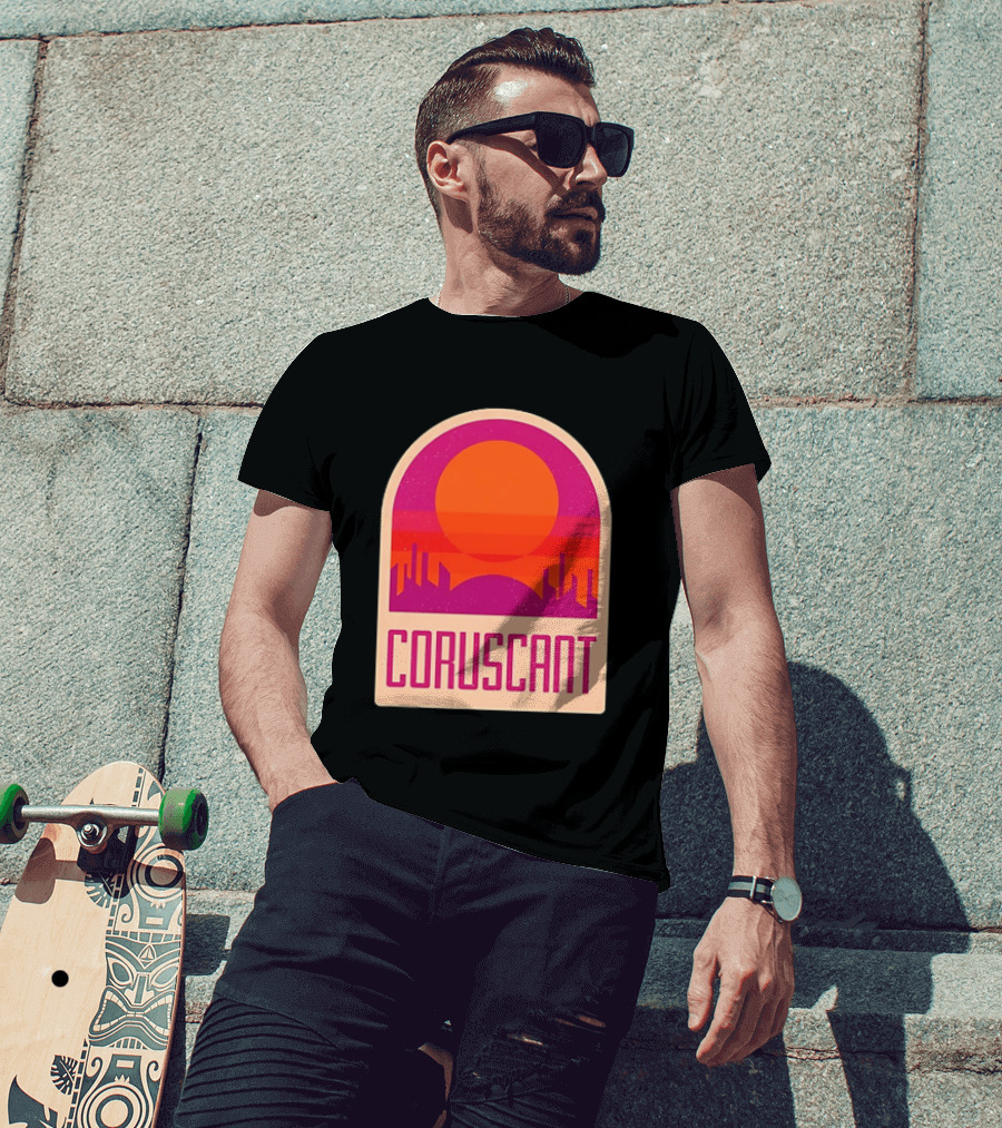 Coruscant Cityscape Star Wars Sci Fi Sunset Scene T-Shirt