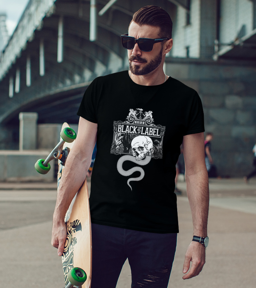 Never Say Die Black Label Skull Snake Art Kt8 Store Black Magic T-Shirt