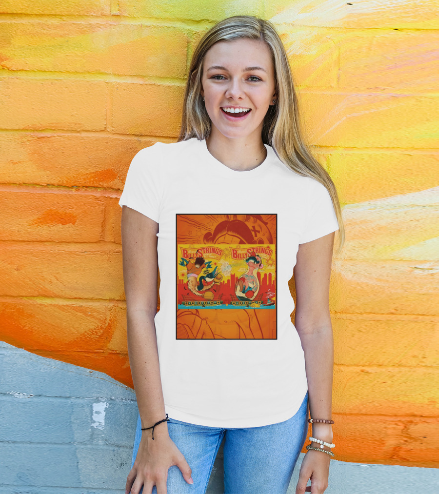 Billy Strings Greatest Show Of All Time Boxing Panels Playful Cartoon T-Shirt