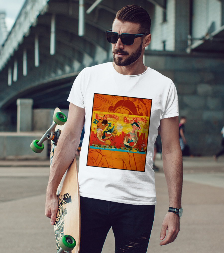 Billy Strings Greatest Show Of All Time Boxing Panels Playful Cartoon T-Shirt