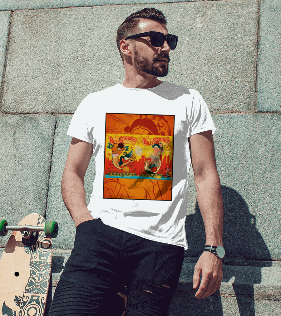 Billy Strings Greatest Show Of All Time Boxing Panels Playful Cartoon T-Shirt