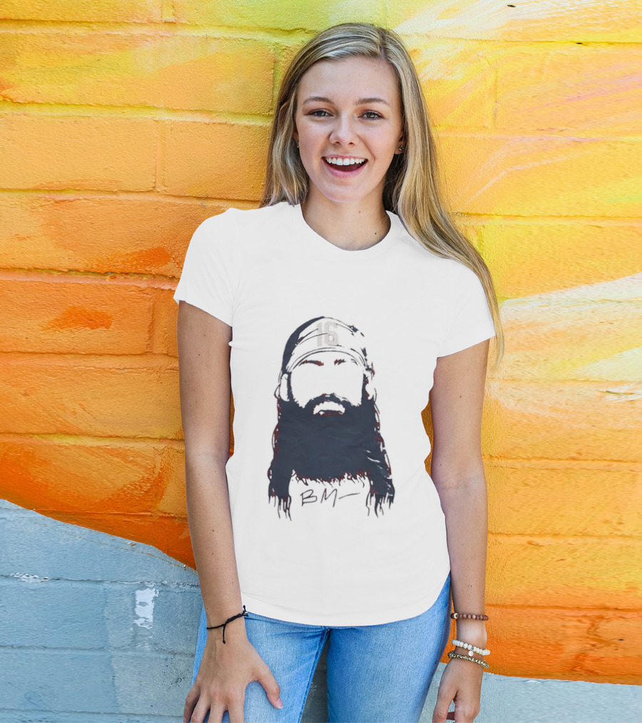 Brandon Marsh 16 Philadelphia Phillies Beard Silhouette BM Cap T-Shirt