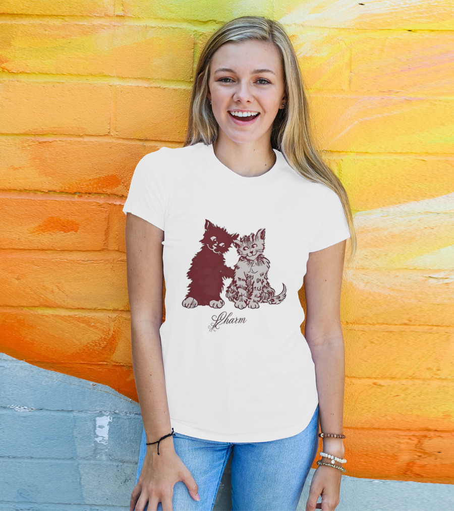 Charm Kittens Cats Hugging T-Shirt