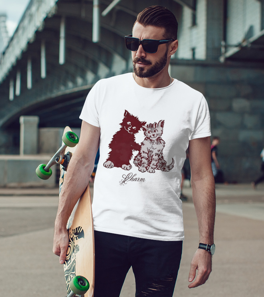 Charm Kittens Cats Hugging T-Shirt