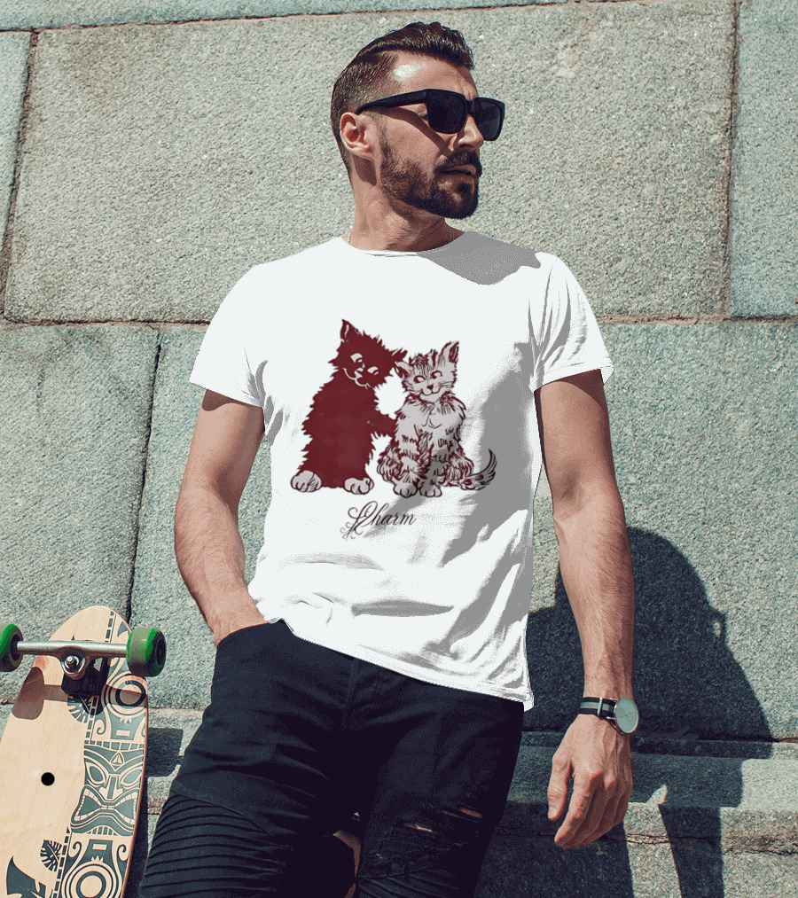 Charm Kittens Cats Hugging T-Shirt