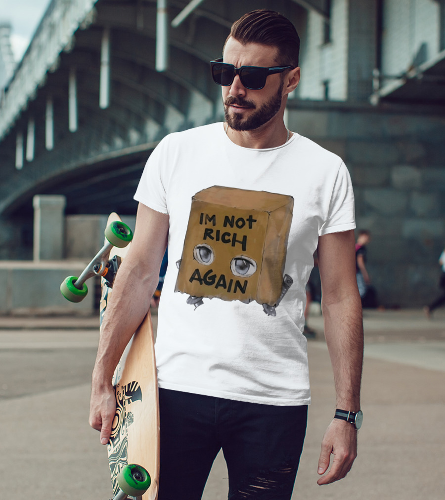 I'm Not Rich Again Paper Bag Anime Eyes T-Shirt