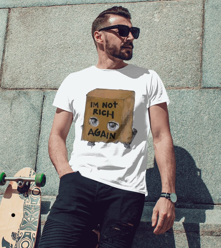 I'm Not Rich Again Paper Bag Anime Eyes T-Shirt