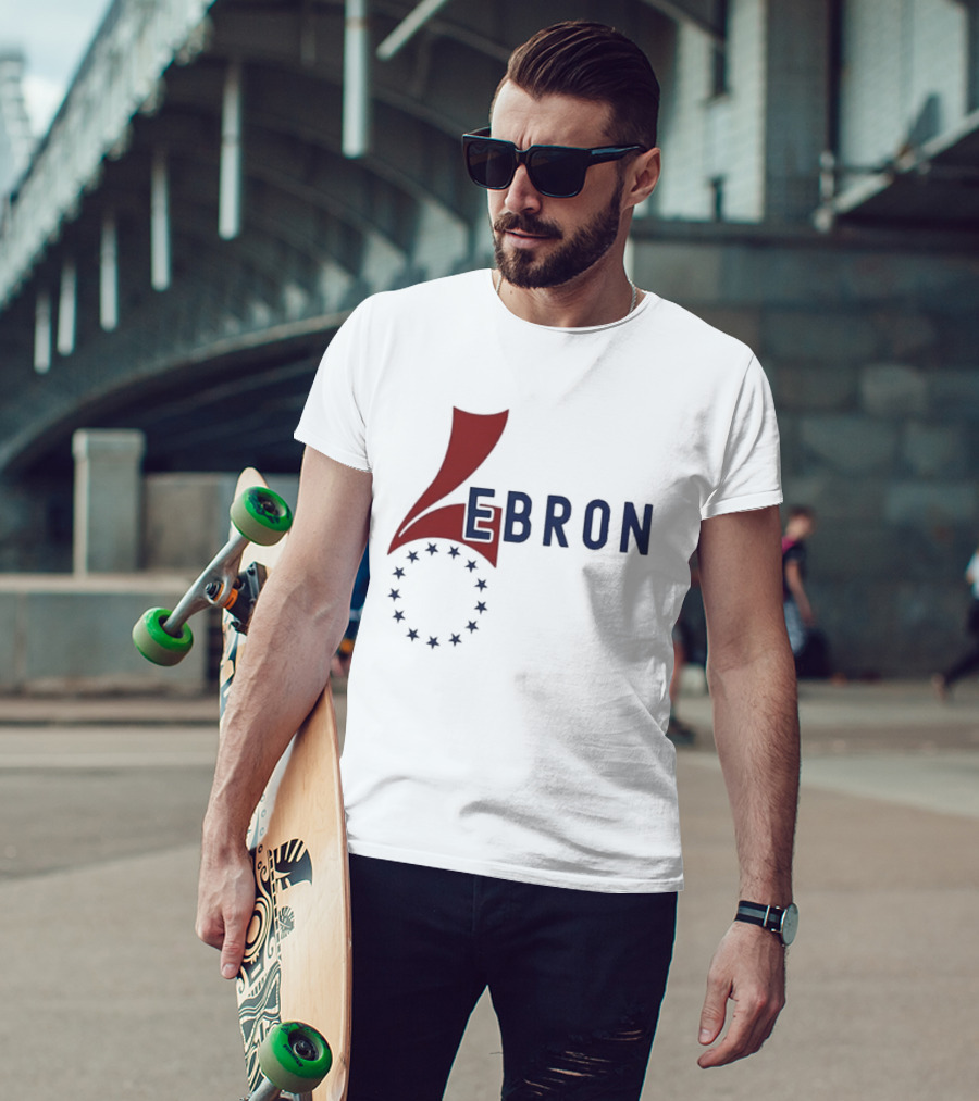 Lebron James 76ers Inspired Logo With Star Circle T-Shirt