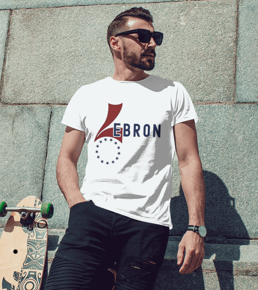 Lebron James 76ers Inspired Logo With Star Circle T-Shirt