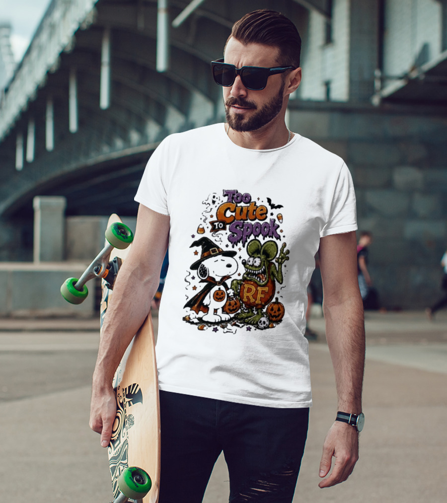 Too Cute To Spook Peanuts Snoopy X Rat Fink Halloween T-Shirt