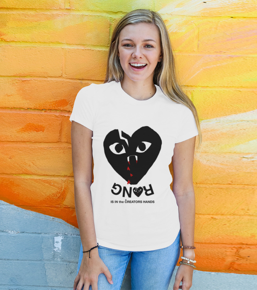 Revenge Store Rvg White Heart Eyes Fangs Red Drip T-Shirt