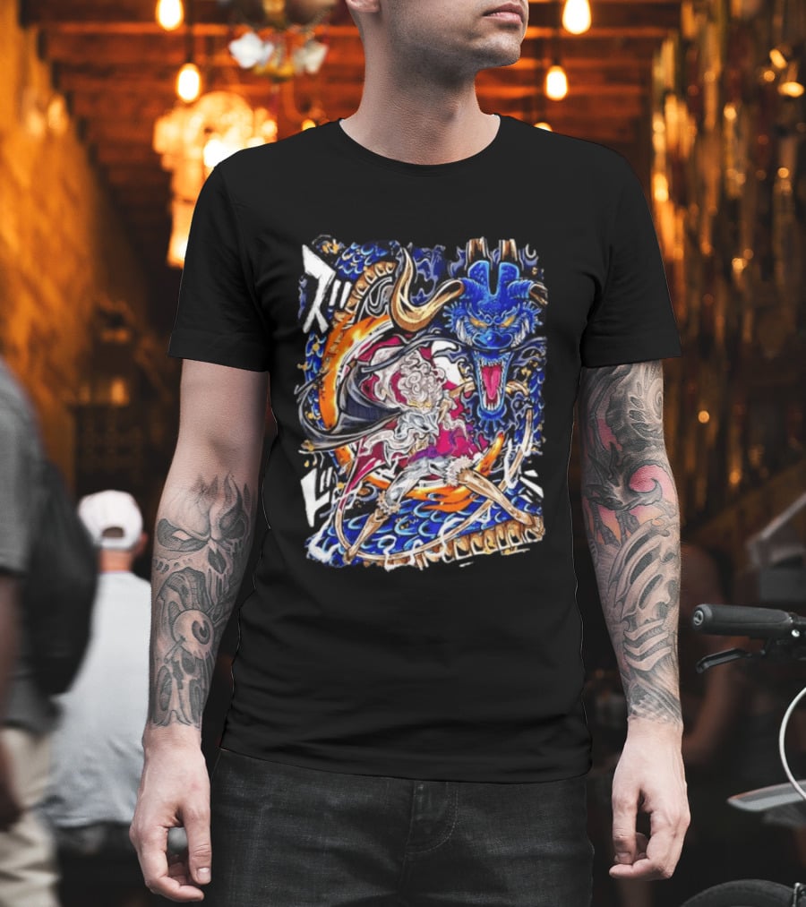 Monkey D Luffy Gear 5 Vs Kaido Epic One Piece Anime Manga Battle Scene T-Shirt