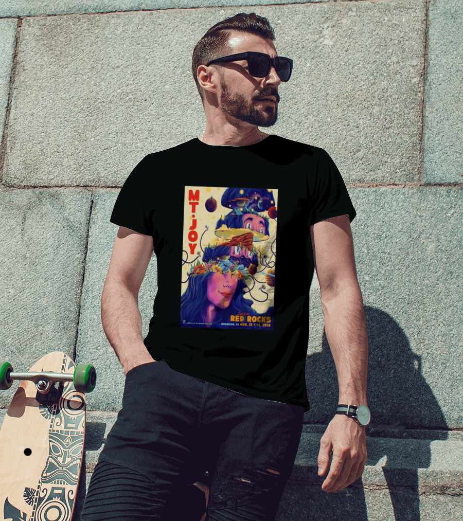 Mt. Joy Live Red Rocks Amphitheatre Morrison CO Aug 13 14 2026 Cosmic Landscape T-Shirt