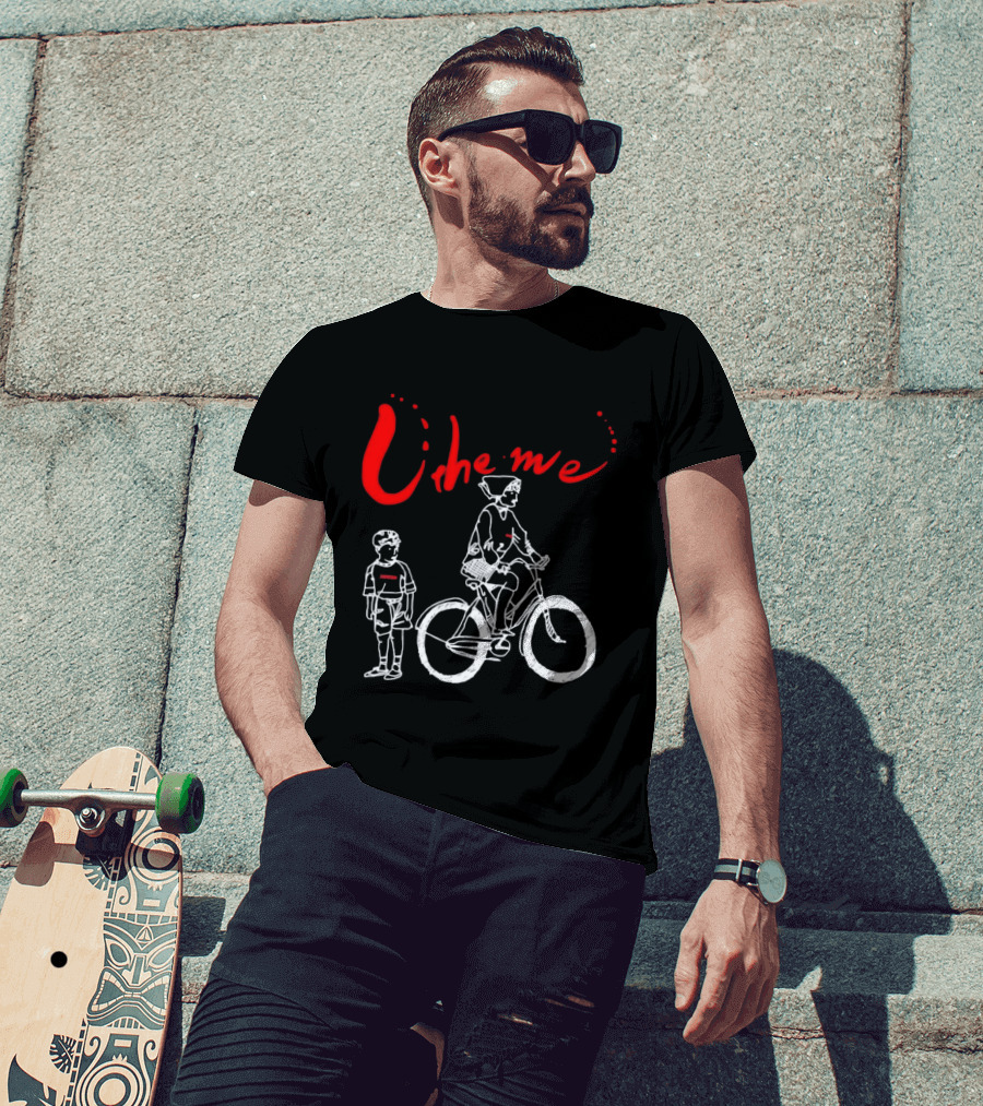 Utheme Rider And Standing Boy Cycling Sport Scene T-Shirt