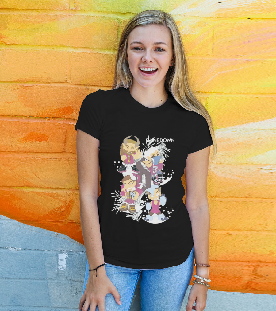 Shinedown Chibi Band Members Holiday Christmas Decor T-Shirt