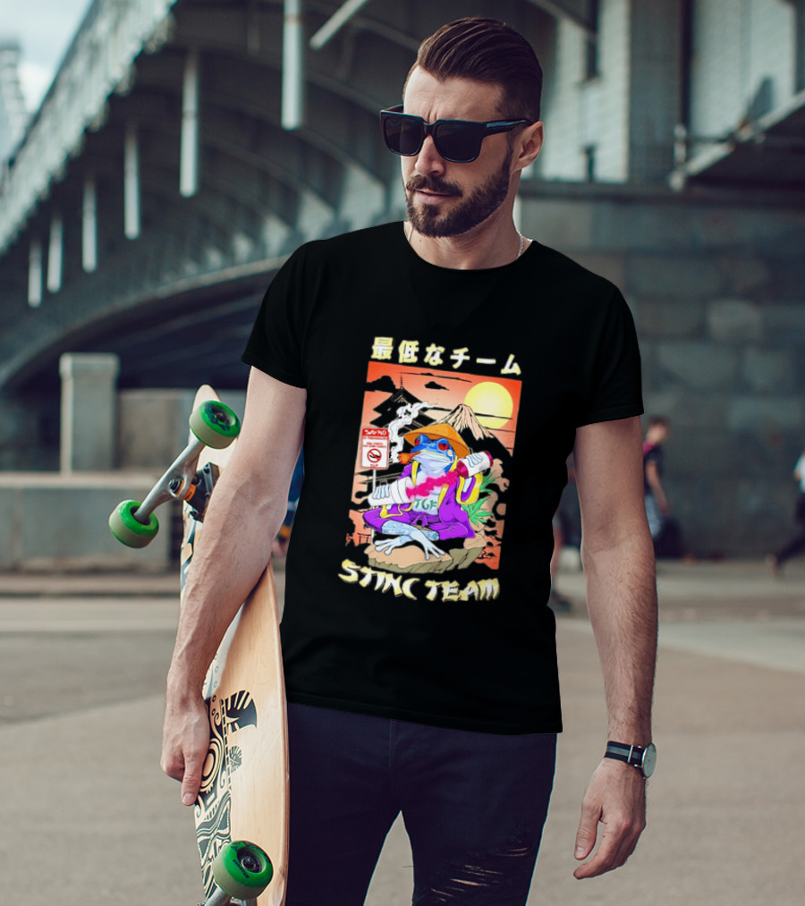 Stinc Team TGF Frog Smoking Japanese T-Shirt