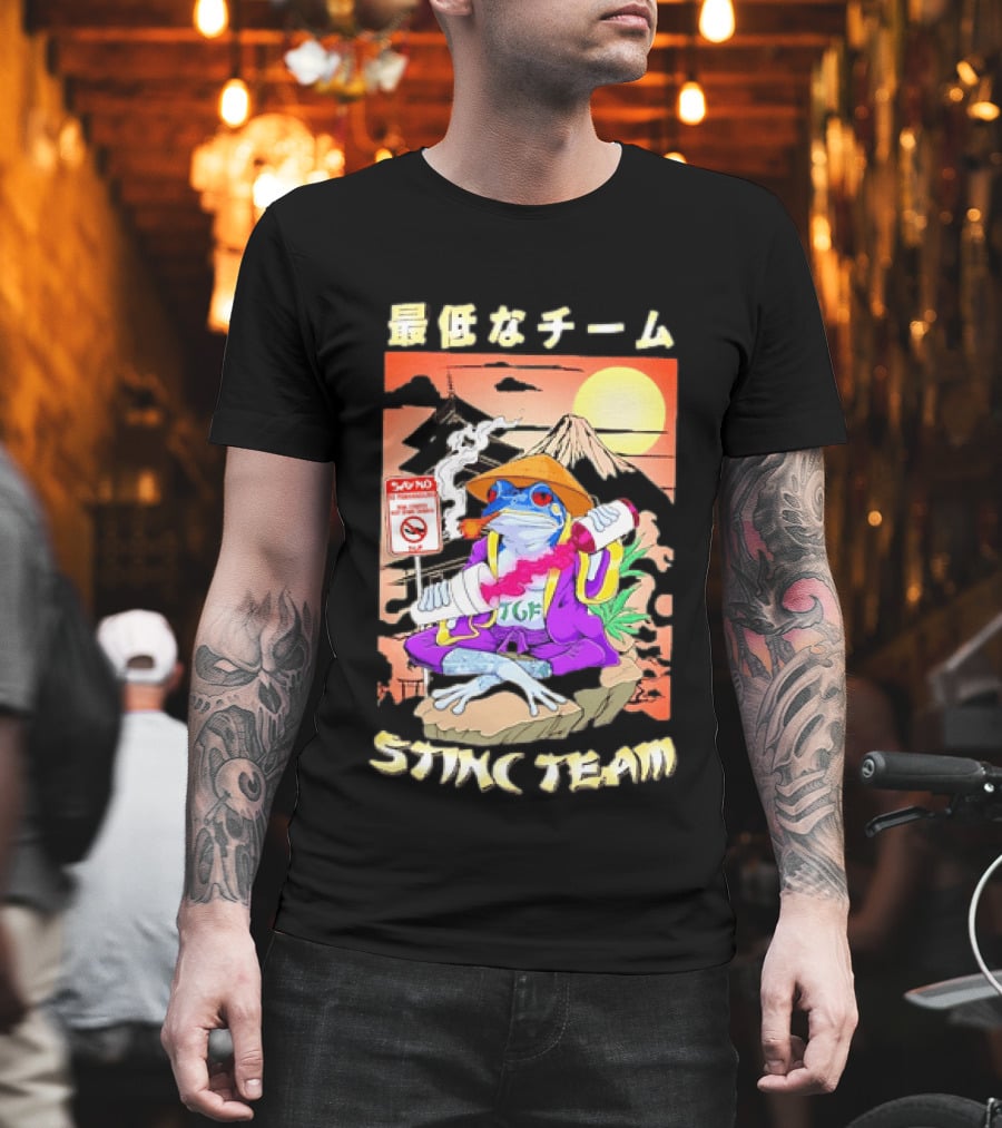 Stinc Team TGF Frog Smoking Japanese T-Shirt