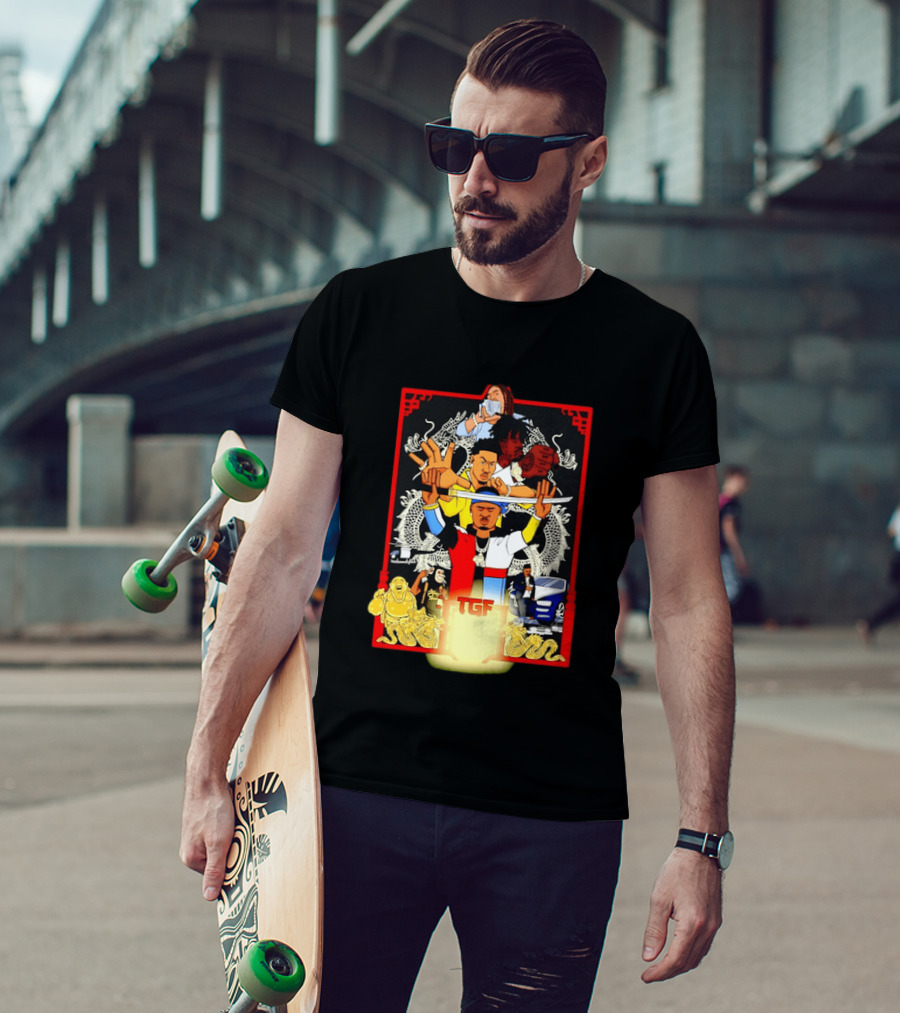 TGF Stinc Team Collage Streetwear Urban Dragons And Cars T-Shirt