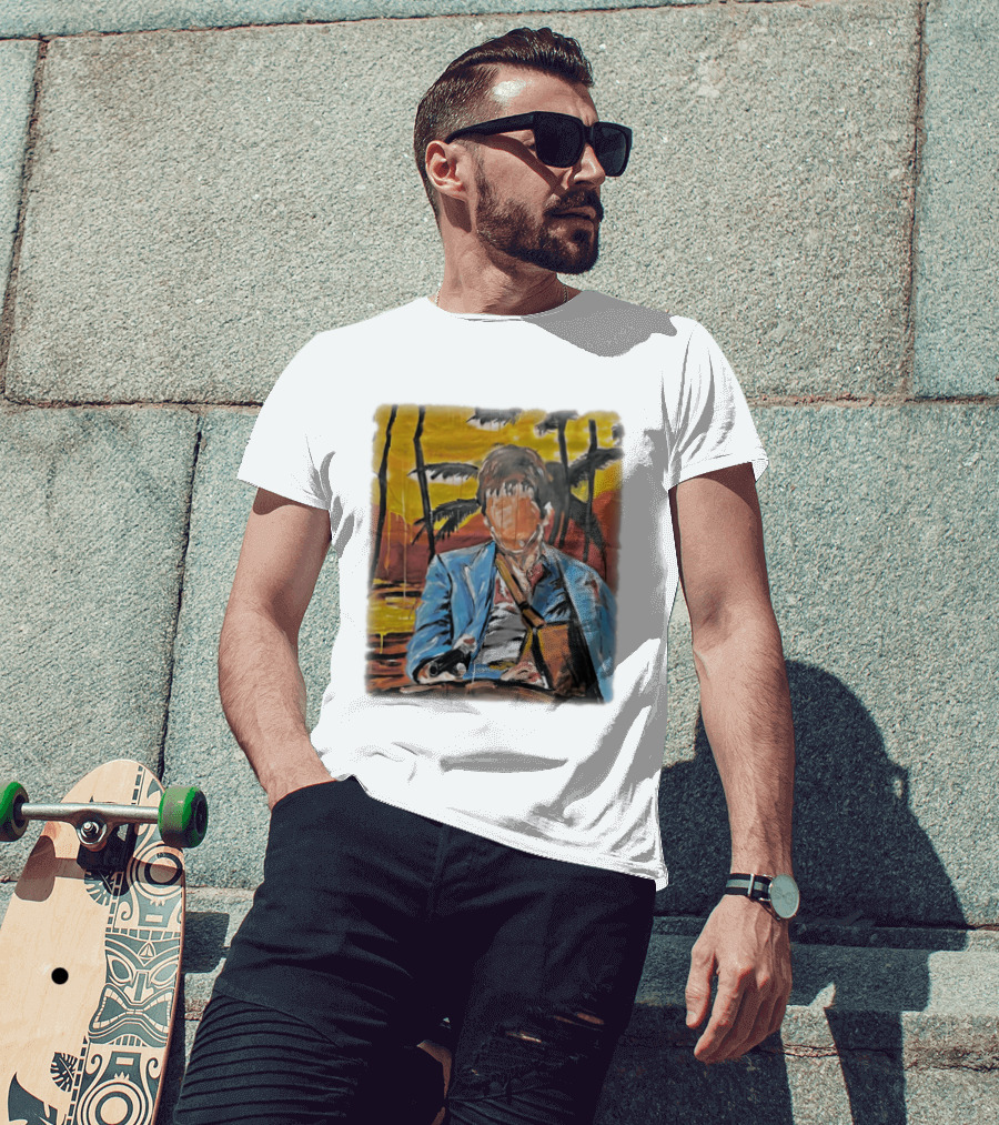 Al Pacino Tony Montana Scarface Oil Painting T-Shirt