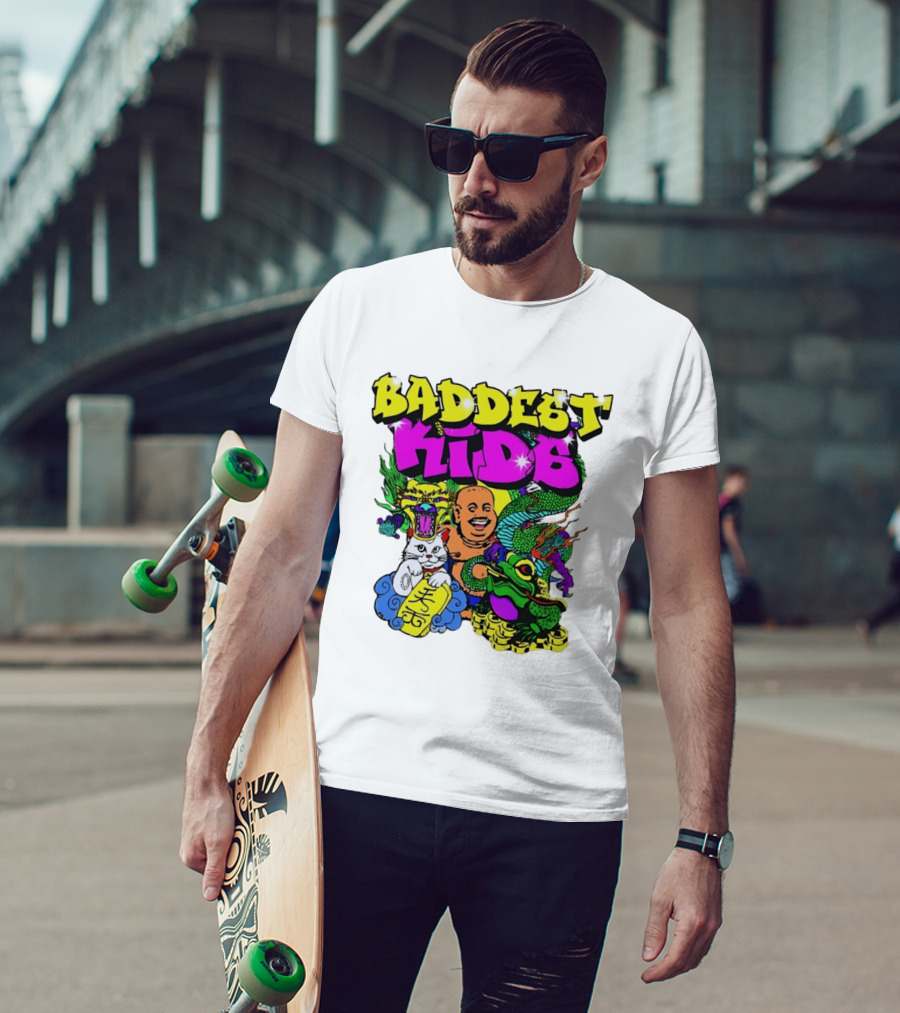 Baddest Kids Buddha Dragon Cat Frog T-Shirt