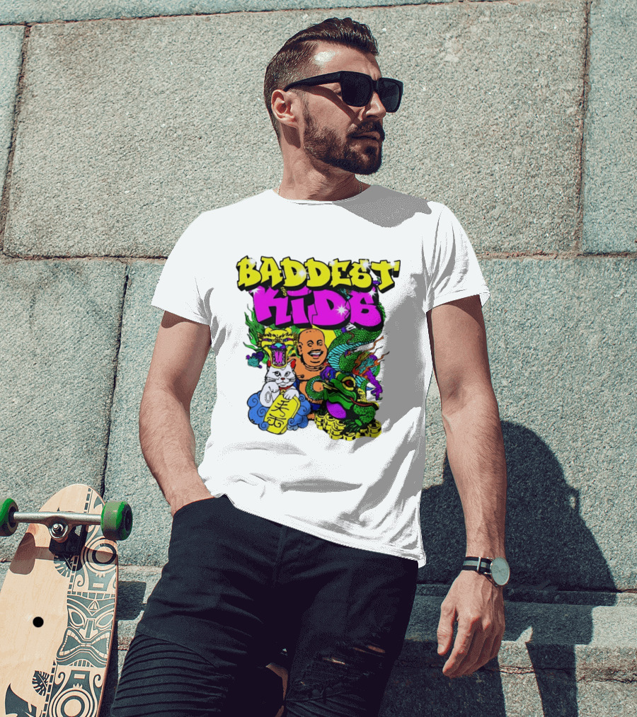 Baddest Kids Buddha Dragon Cat Frog T-Shirt